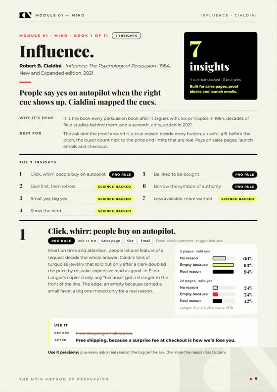 One book: Influence, insight by insight